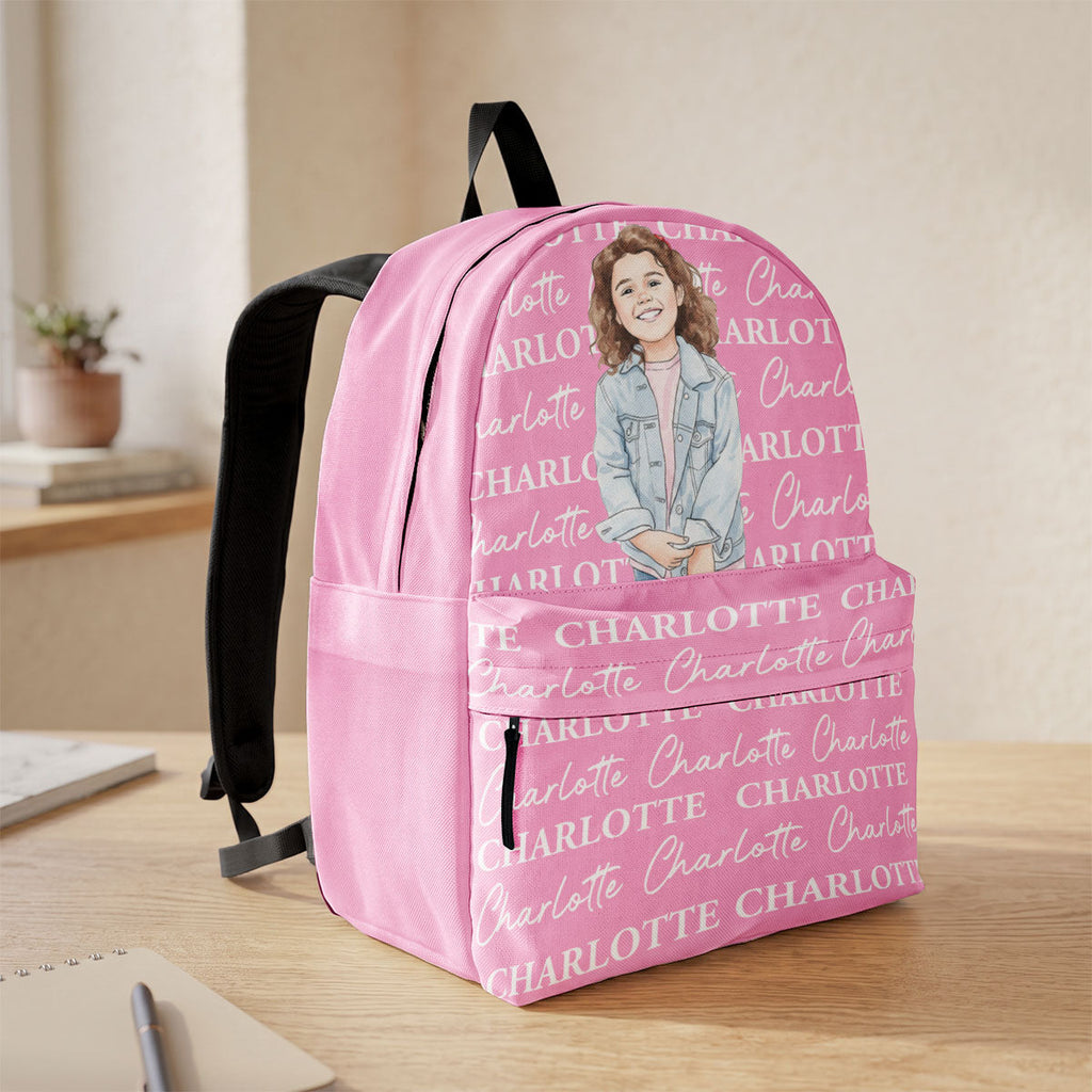 Kid Name Pattern Watercolor Style - Personalized Backpack