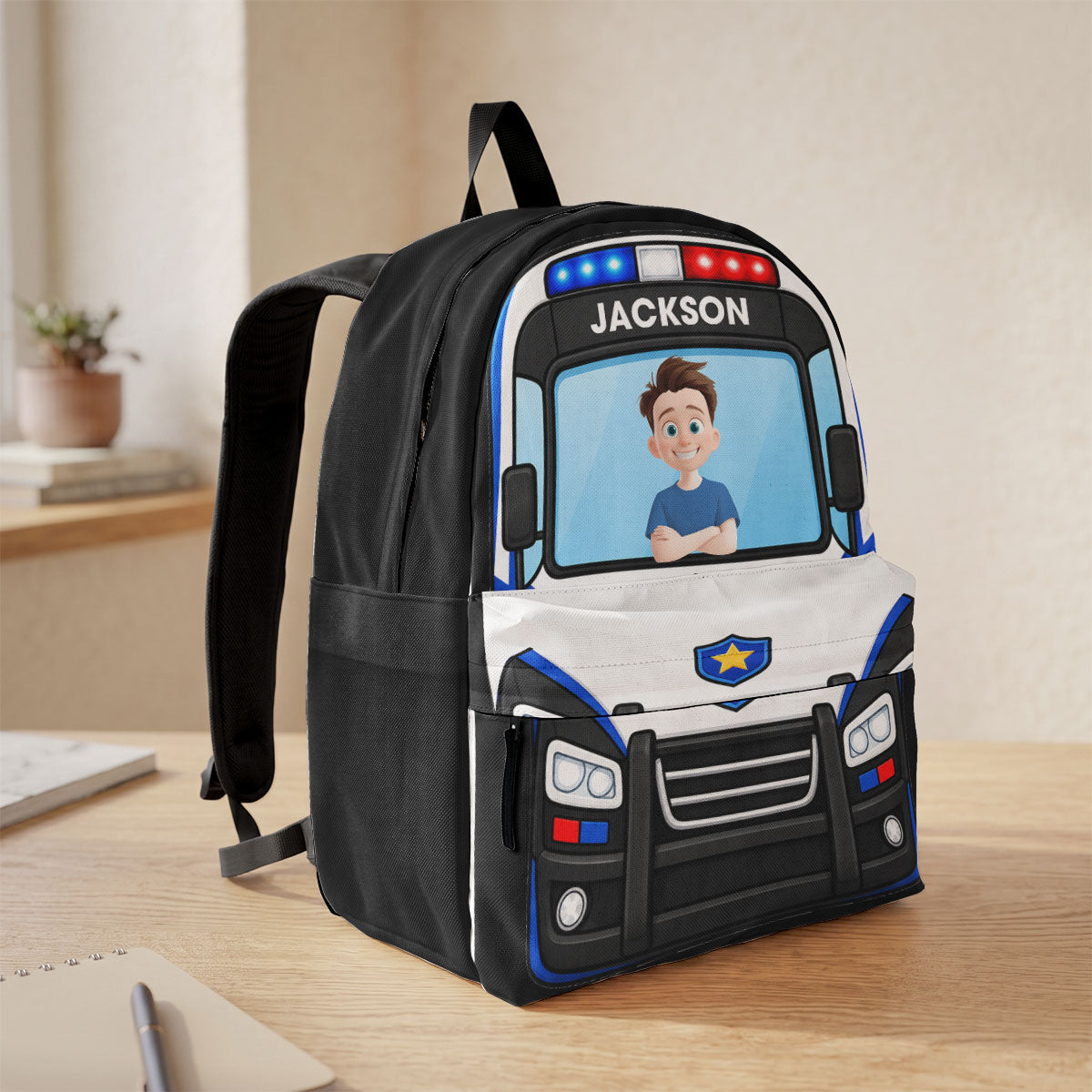 Kid Riding Car - Personalized Backpack