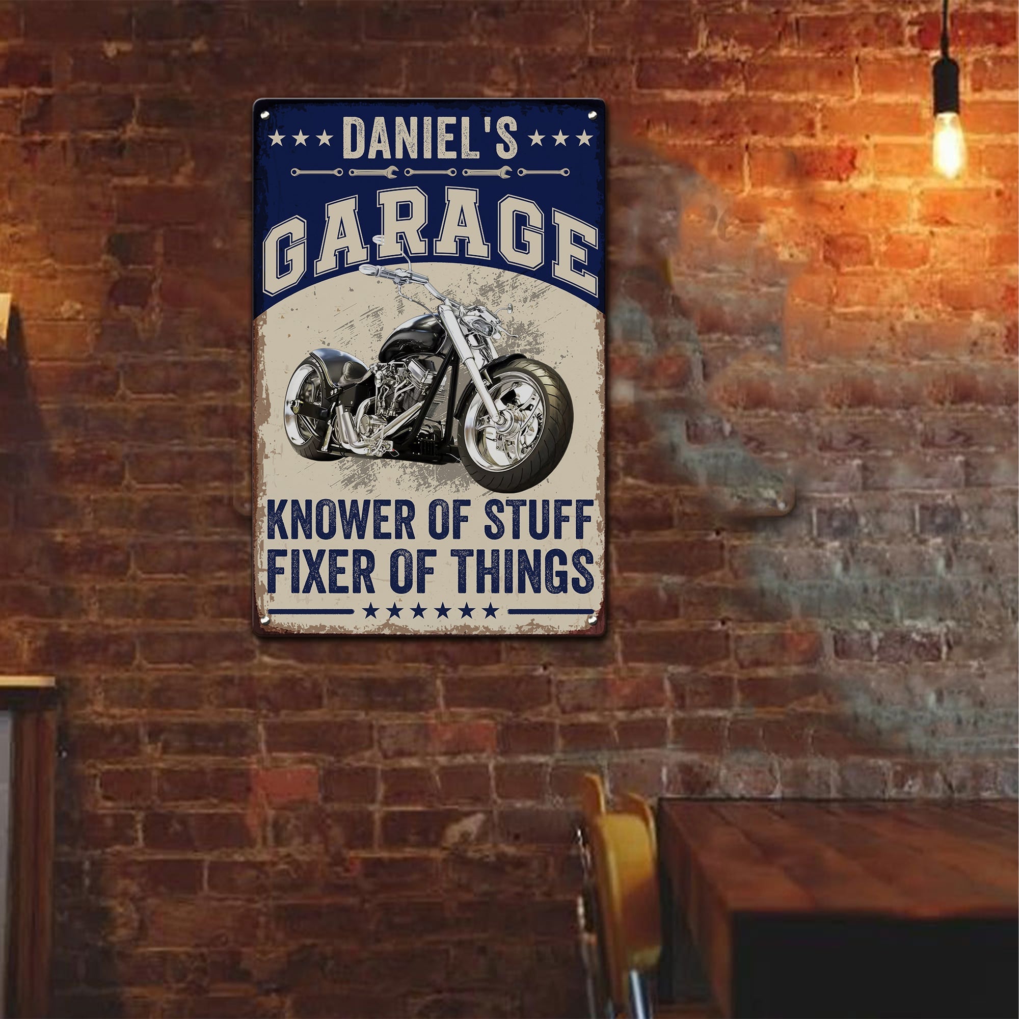 Knower Of Stuff Fixer Of Things - Custom Vintage Car, Motor - Personalized Metal Sign