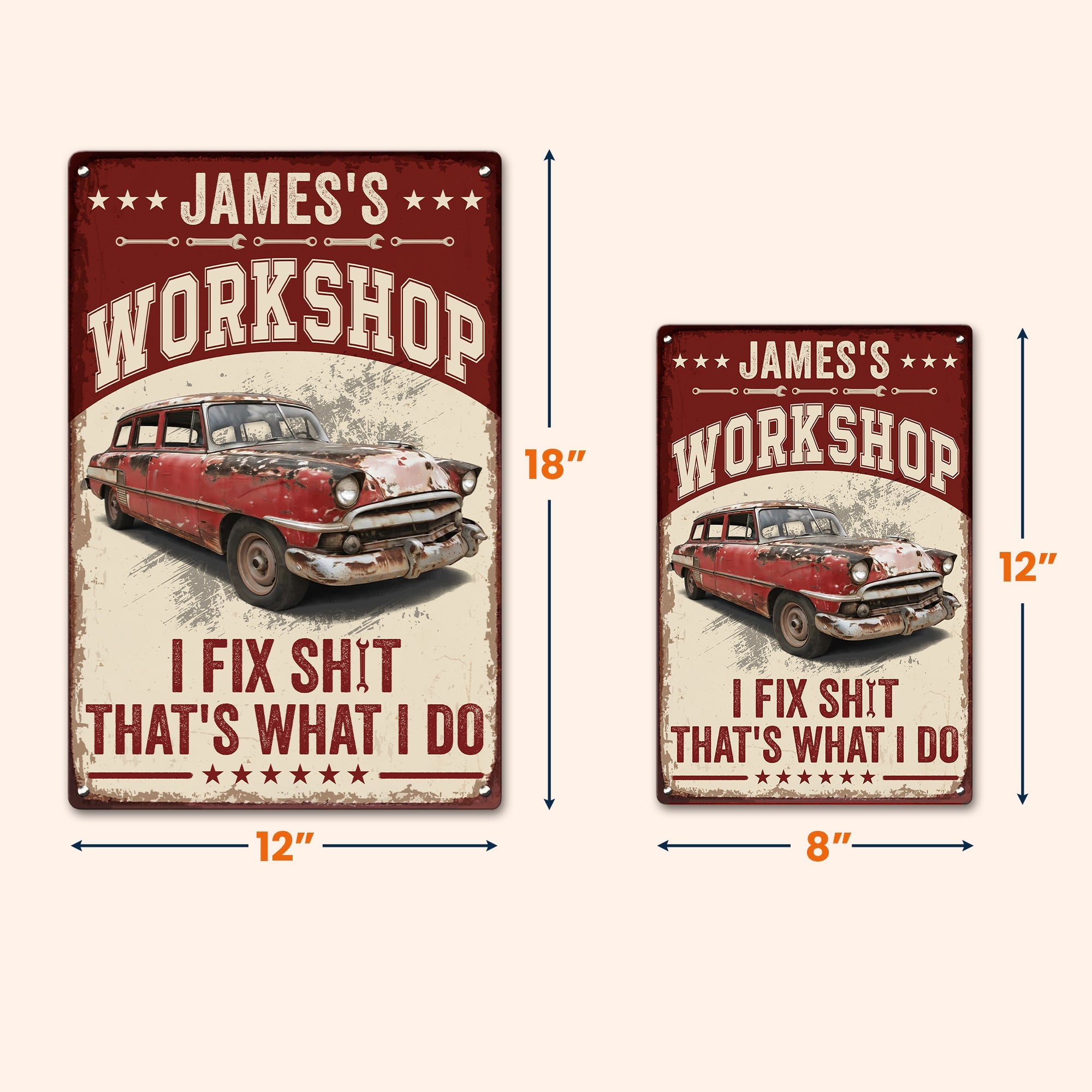 Knower Of Stuff Fixer Of Things - Custom Vintage Car, Motor - Personalized Metal Sign