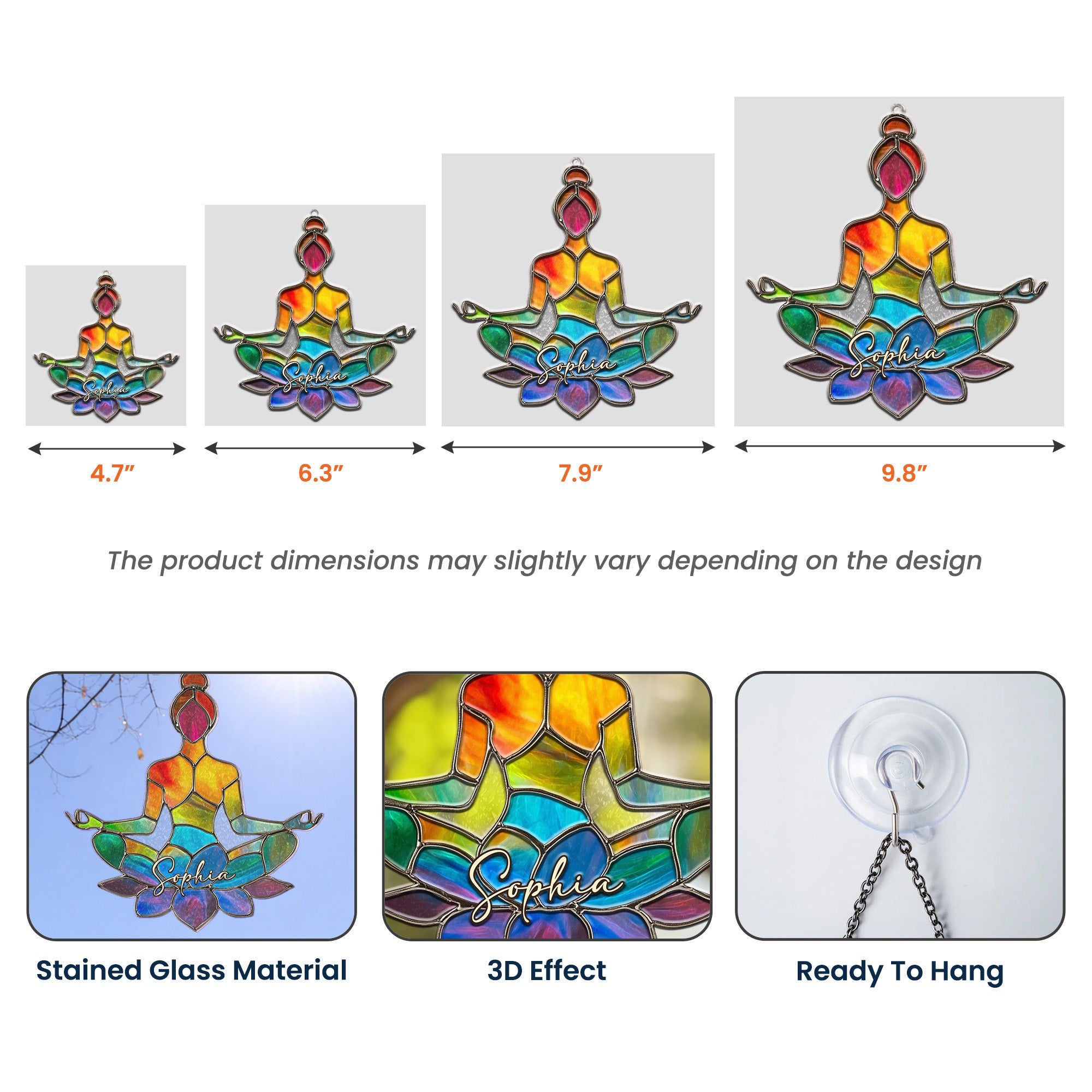 Let That Sh*t Go Colorful Yoga - Personalized Window Hanging Suncatcher