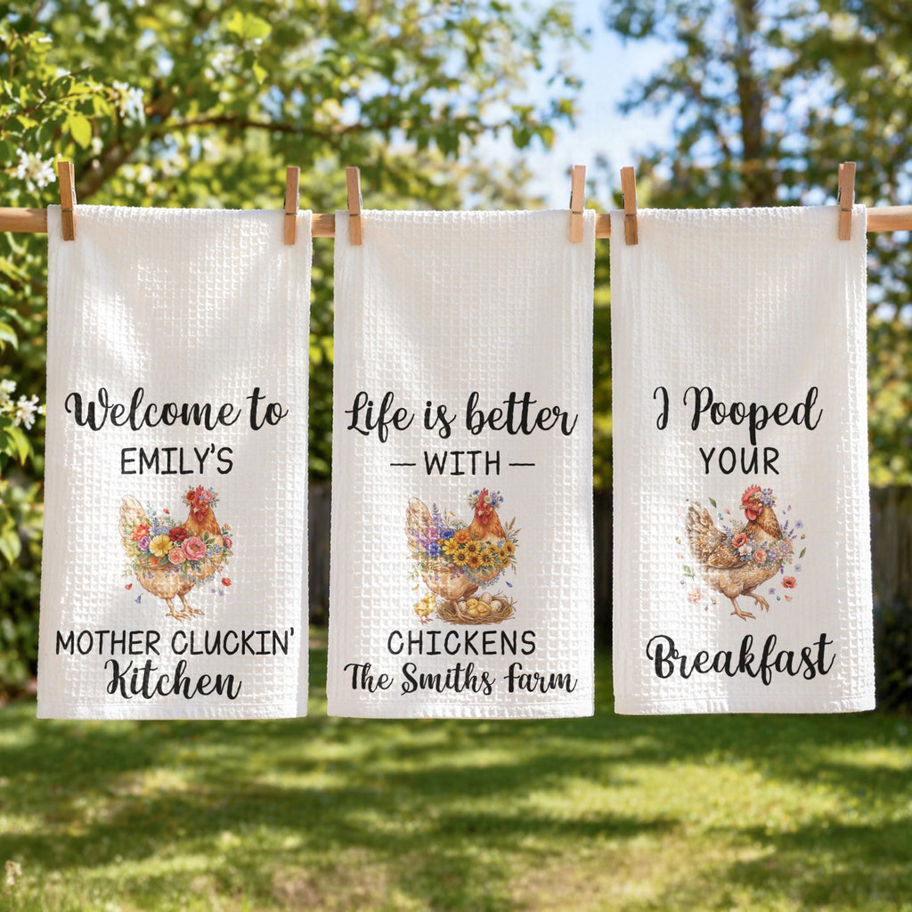 Life Is Better With Chickens - Personalized Kitchen Towel