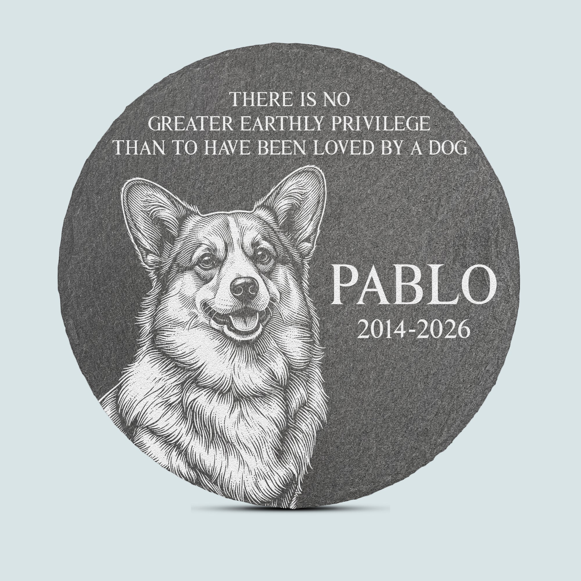 Loss Of Pet Custom Photo Sketch Line Art Memorial Gifts For Pet Owners - Personalized Garden Stone