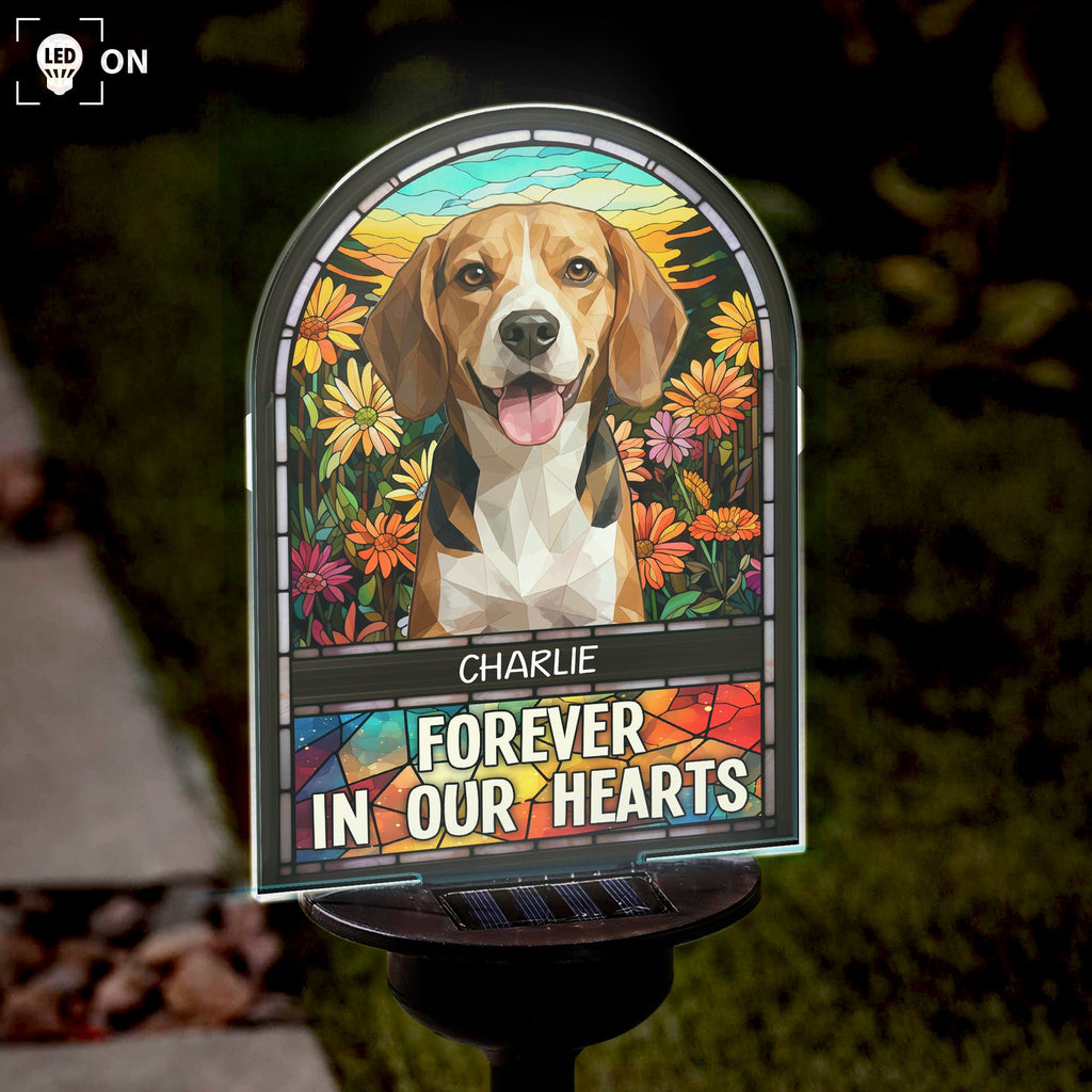 Loss Of Pet Forever In Our Hearts - Personalized Solar Light