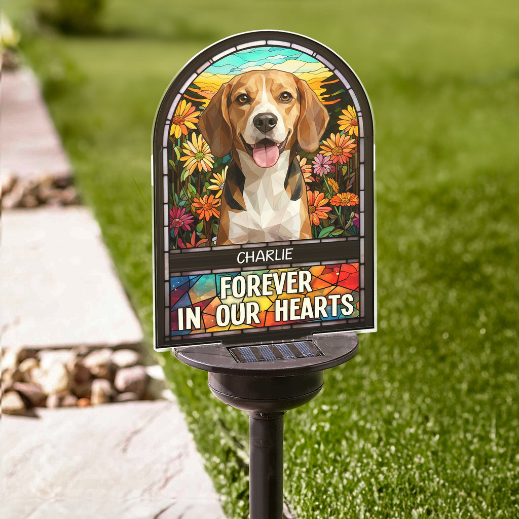 Loss Of Pet Forever In Our Hearts - Personalized Solar Light