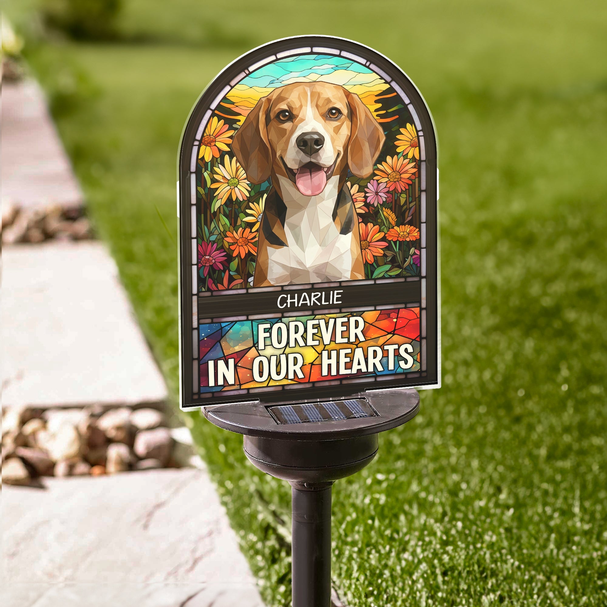 Loss Of Pet Forever In Our Hearts - Personalized Solar Light