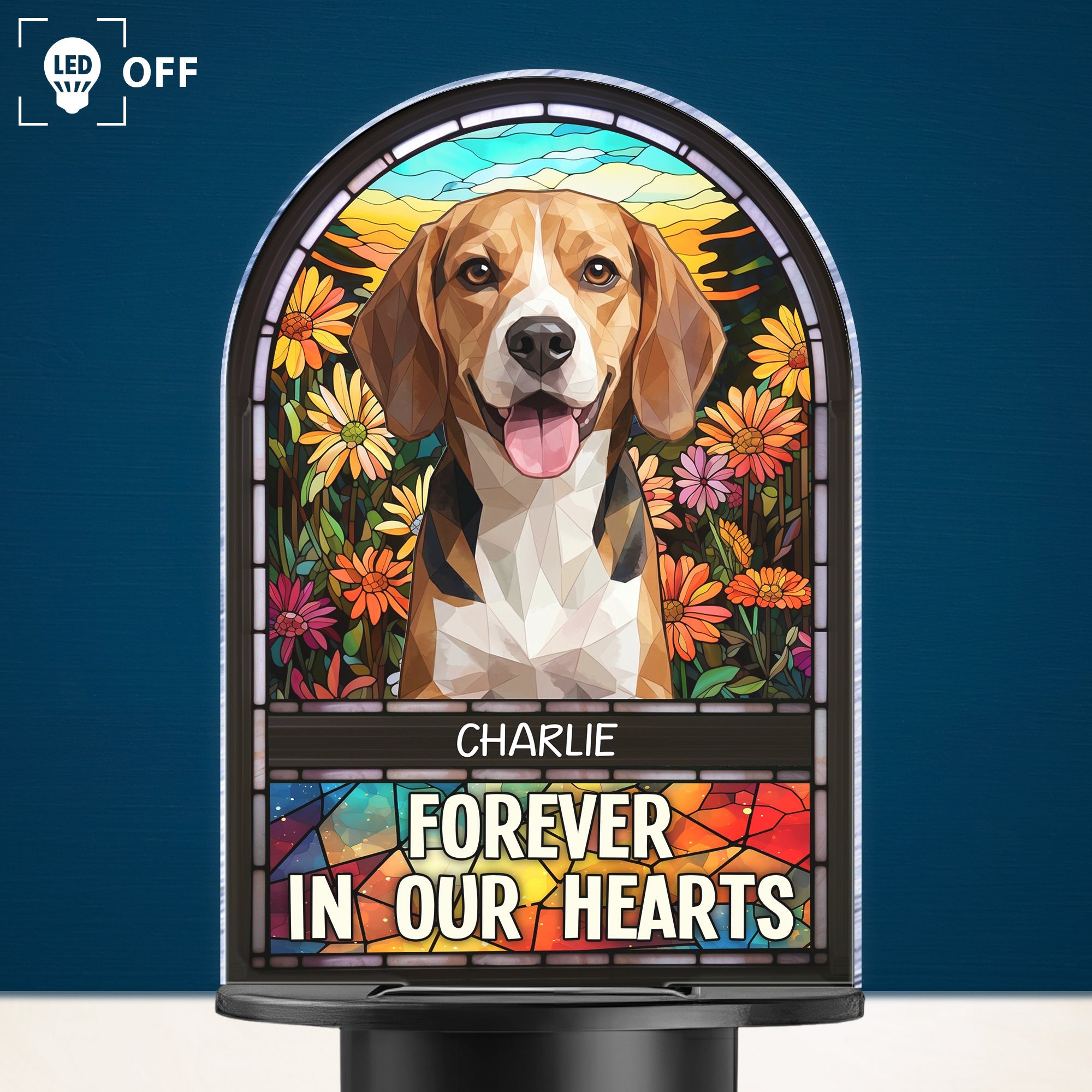 Loss Of Pet Forever In Our Hearts - Personalized Solar Light