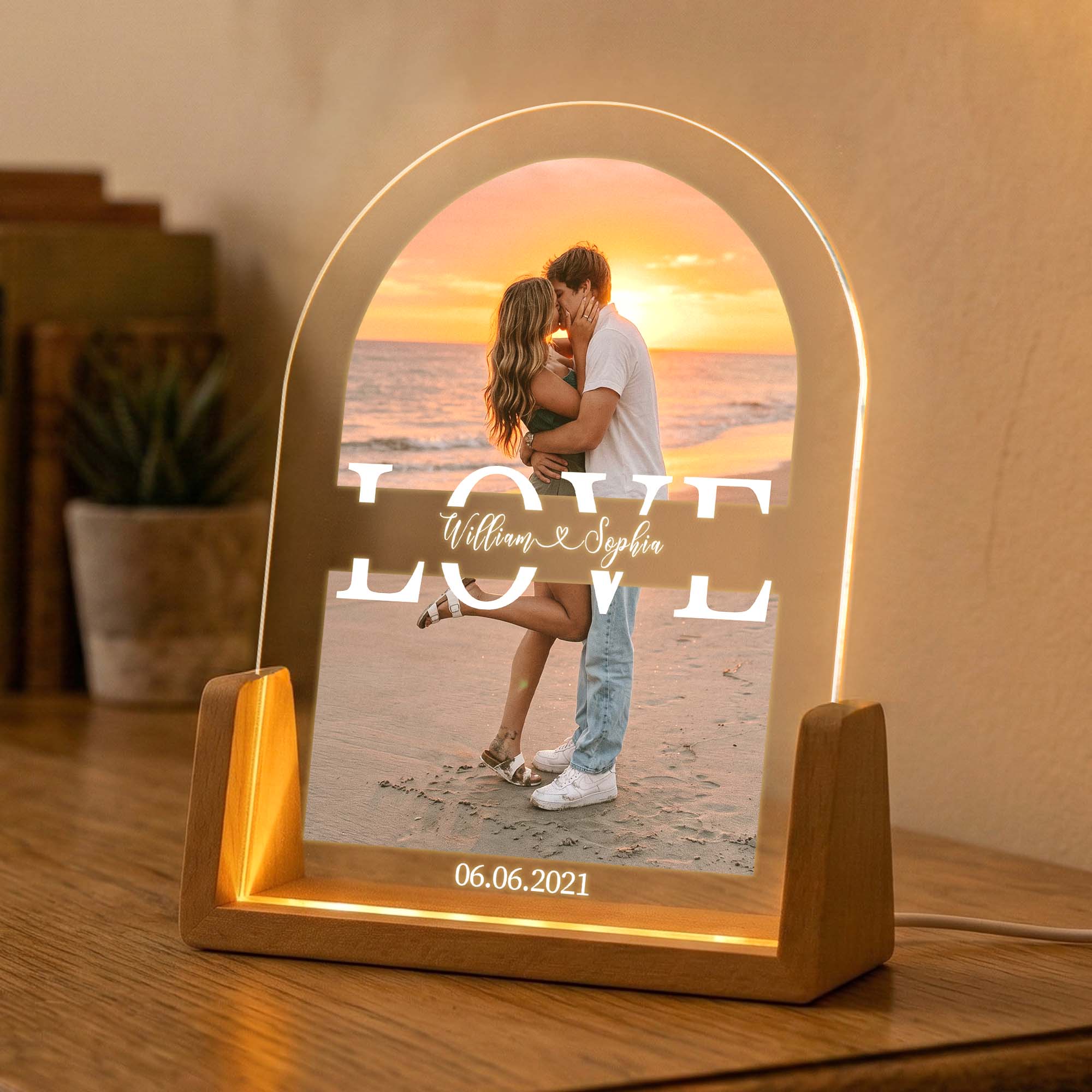 Love You Forever Custom Photo Anniversary Gifts For Couple - Personalized Night Light