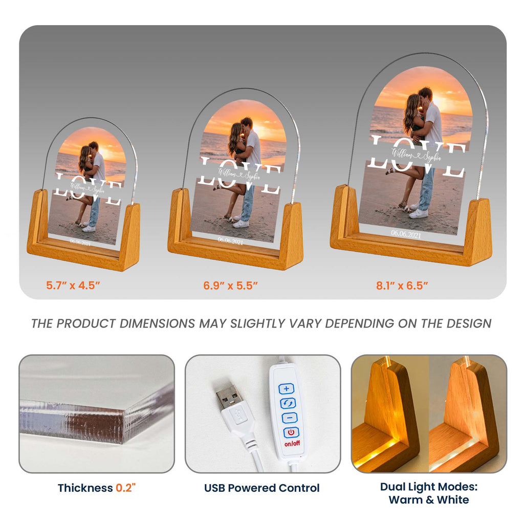 Love You Forever Custom Photo Anniversary Gifts For Couple - Personalized Night Light