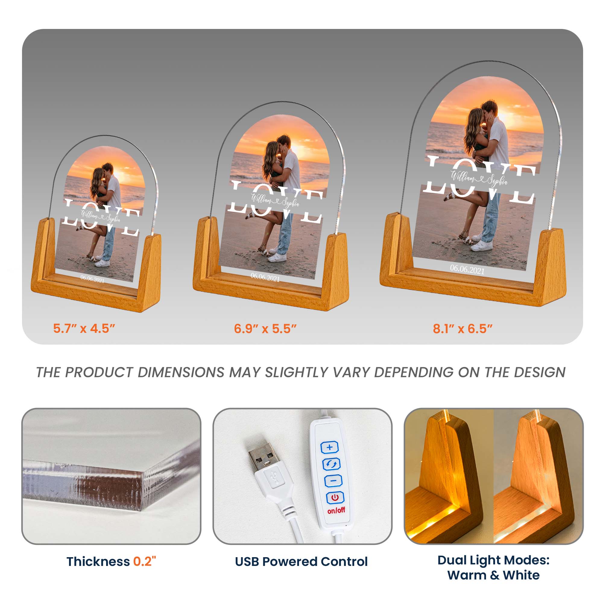 Love You Forever Custom Photo Anniversary Gifts For Couple - Personalized Night Light
