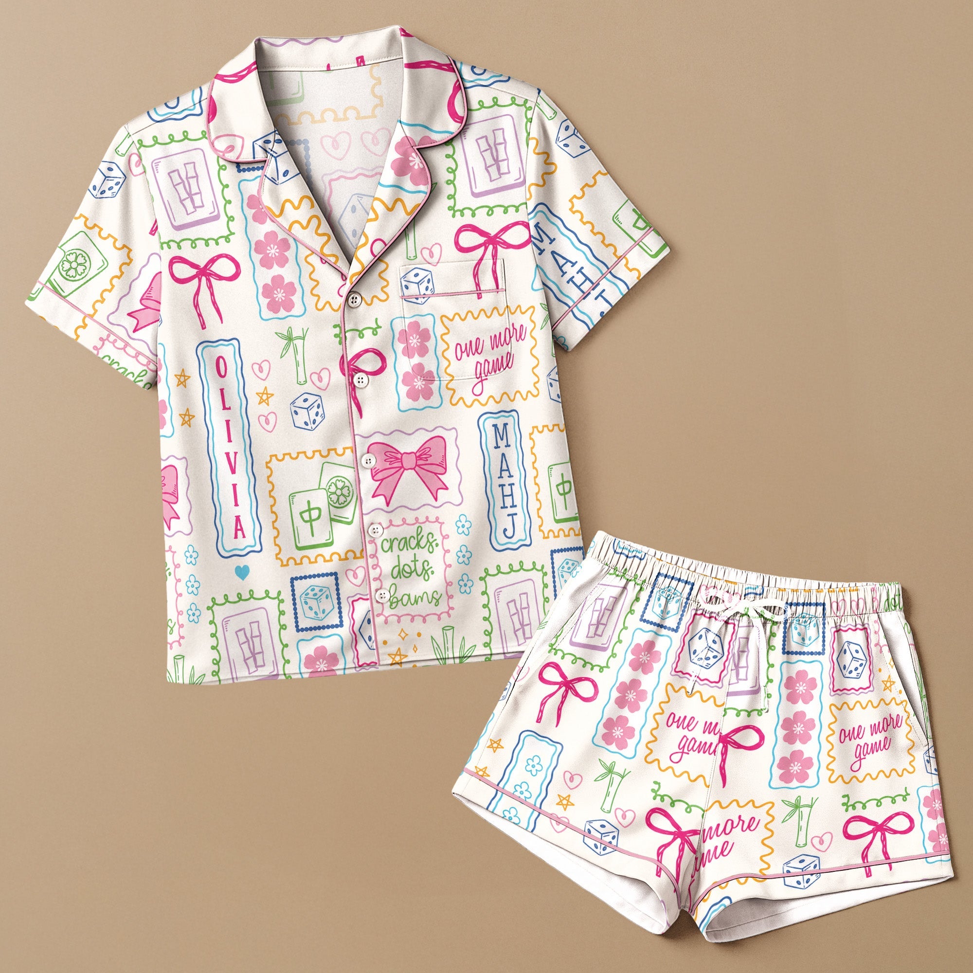 Mahjong Game Custom Name For Game Night, Mahjong Lover - Personalized Pajamas