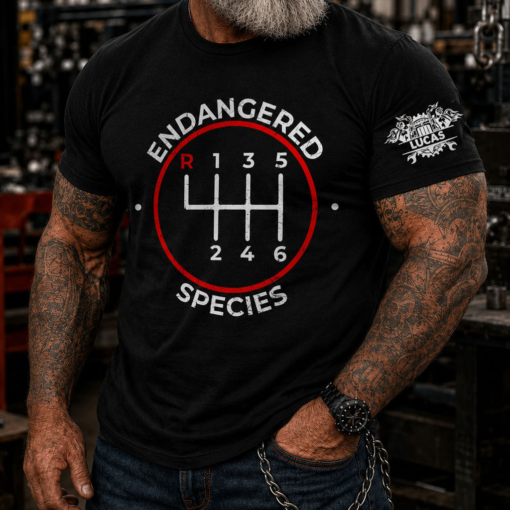 Manual Gearbox Stick Shift 6 Speed, Gifts For Car Lovers - Custom With Name On Sleeve - Personalized Shirt