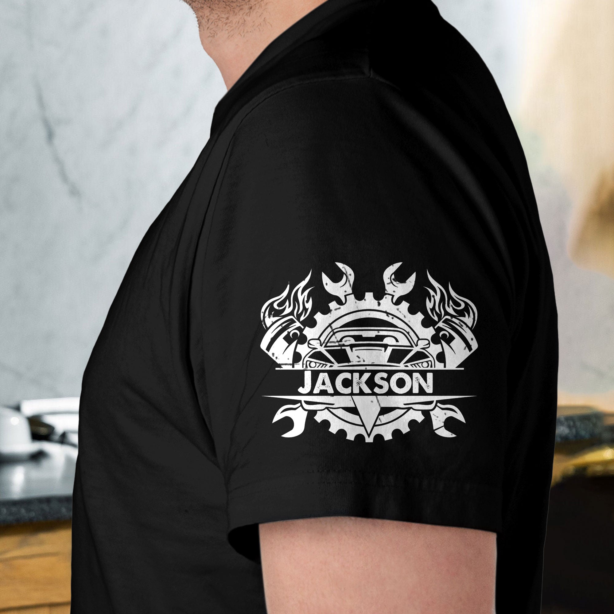 Manual Gearbox Stick Shift 6 Speed, Gifts For Car Lovers - Custom With Name On Sleeve - Personalized Shirt