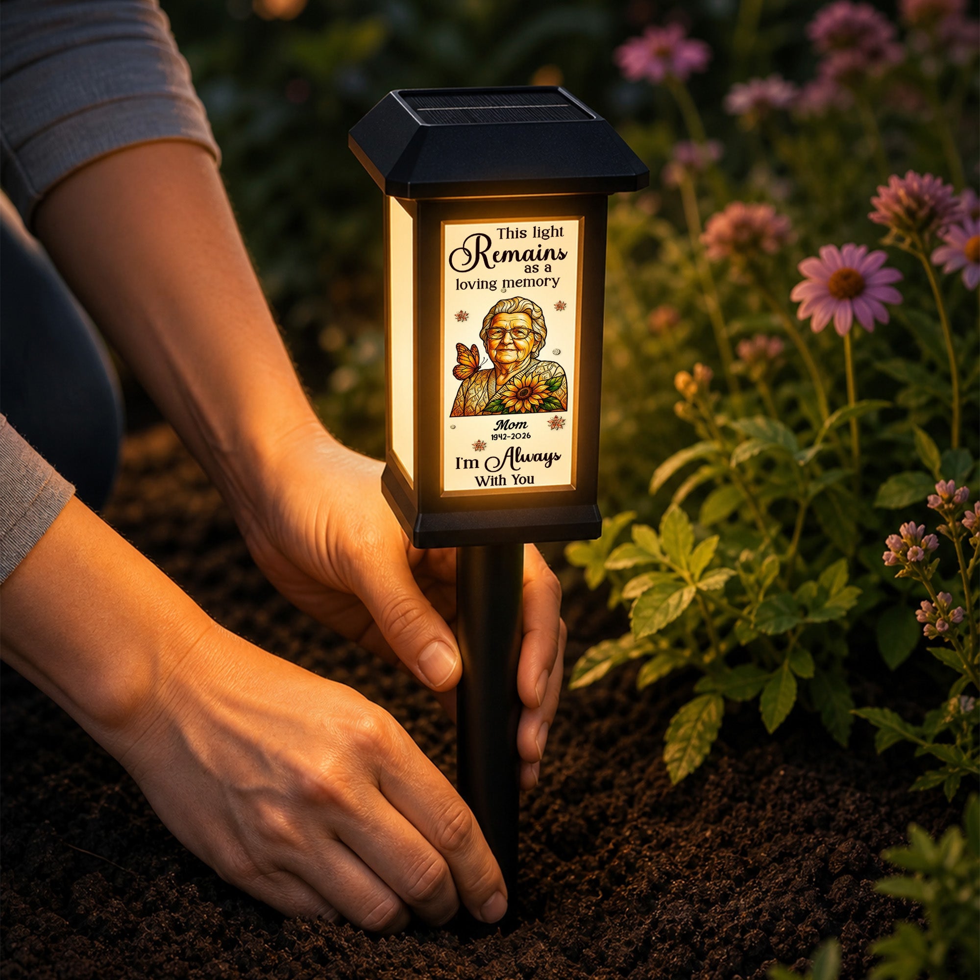 Memorial Sympathy Gifts I Am Always With You - Personalized Solar Garden Light