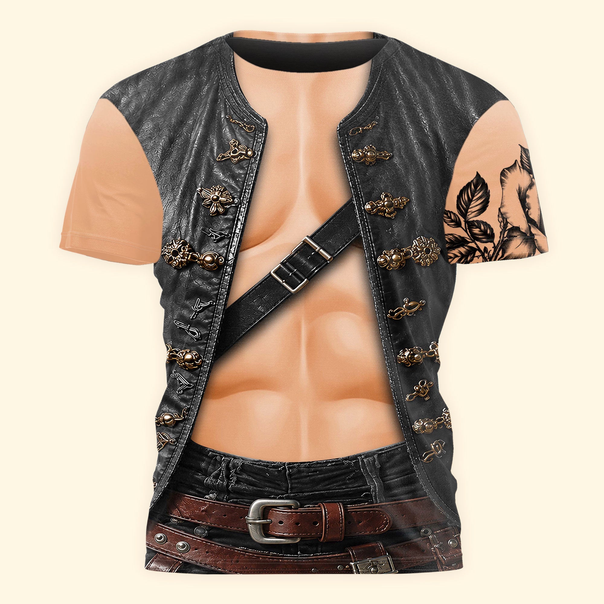 Men’s 3D Pirate Costume Halloween Costume, Cosplay, Renaissance Festival - Personalized Shirt