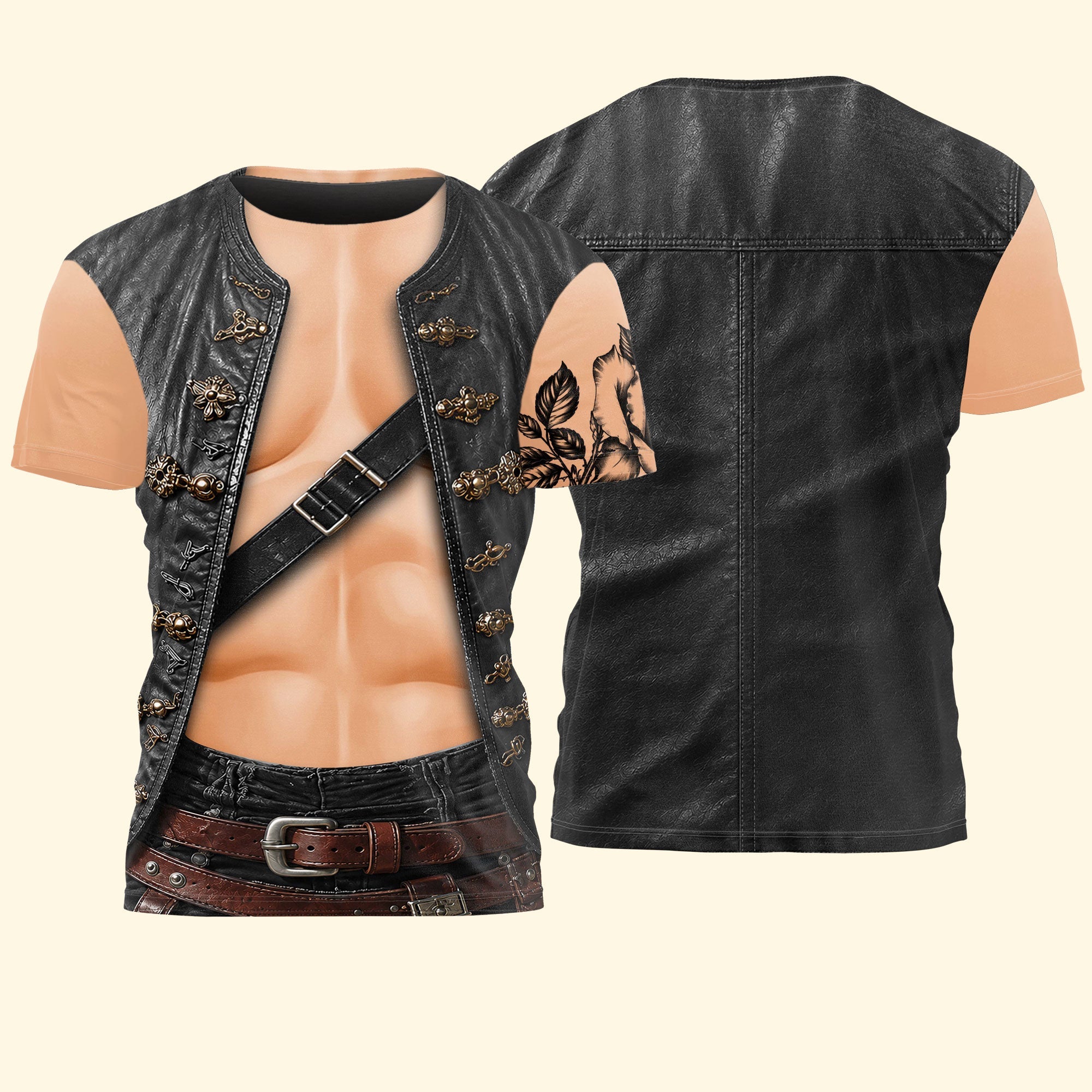Men’s 3D Pirate Costume Halloween Costume, Cosplay, Renaissance Festival - Personalized Shirt