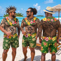 Men’s Funny 3D Aloha Hawaiian, Summer Bachelor Party Costume, Adult Humor Halloween Cosplay - Personalized Shirt