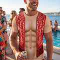 Men’s Funny 3D Sequin Birthday Party, Summer Bachelor Costume, Halloween Cosplay - Personalized Shirt
