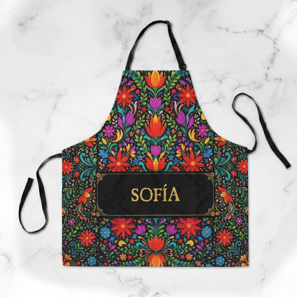 Mexican Cinco De Mayo Floral Fiesta Dia De Los Muertos - Personalized Apron