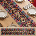 Mexican Day Of The Dead Festive Flowers And Sugar Skulls - Personalized Table Runner