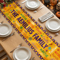 Mexican Day Of The Dead Festive Flowers Repeating Names - Personalized Table Runner