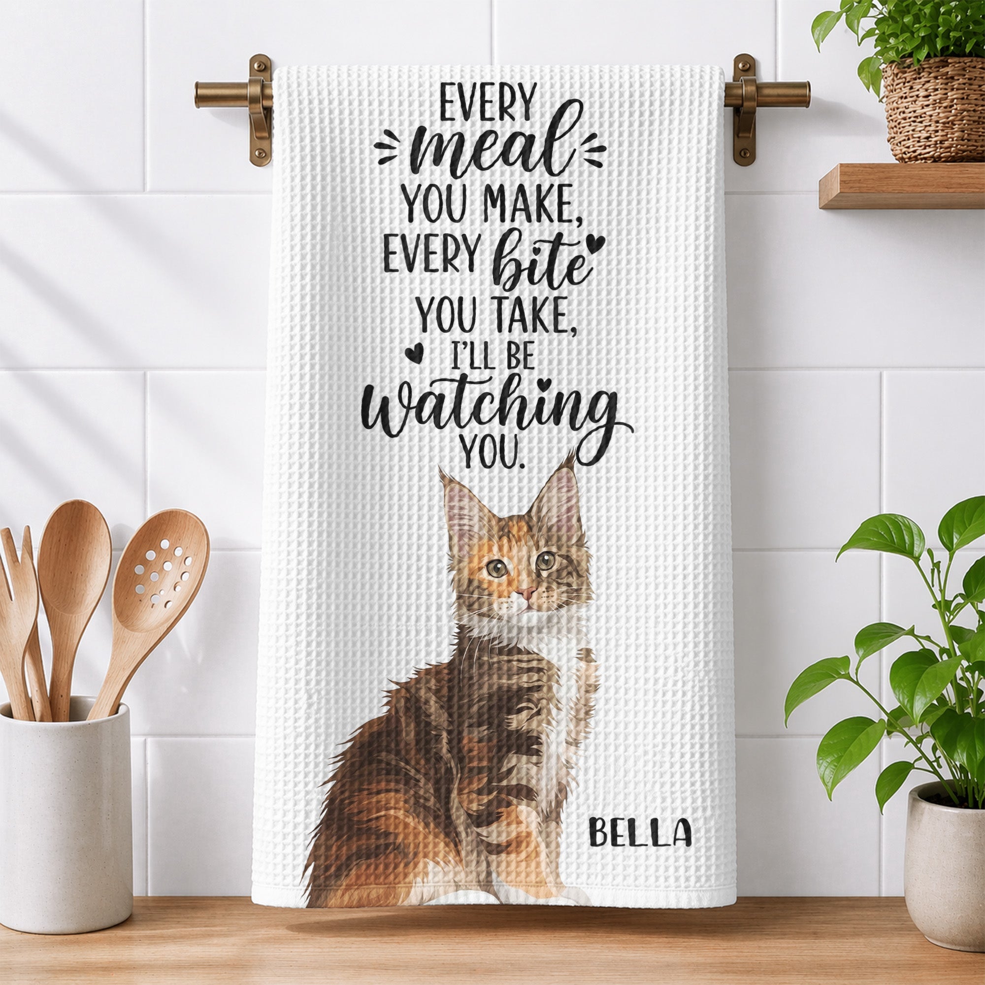 Turn Pet Photo Into Art - Bath Bar Dining Room Decor Cute Dog, Cat Lovers - Personalized Kitchen Towel