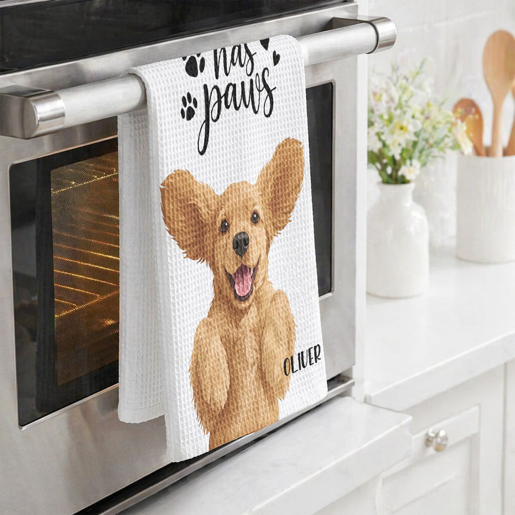 Turn Pet Photo Into Art - Bath Bar Dining Room Decor Cute Dog, Cat Lovers - Personalized Kitchen Towel