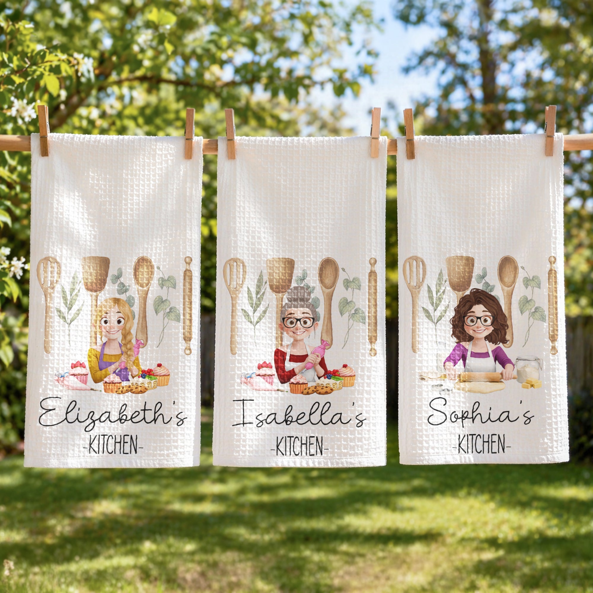 Mom Grandma Baking, Kitchen - Personalized Kitchen Towel