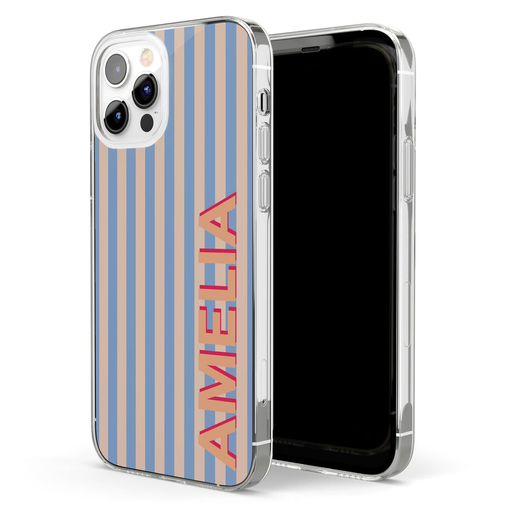 Monogram Striped - Personalized Phone Case