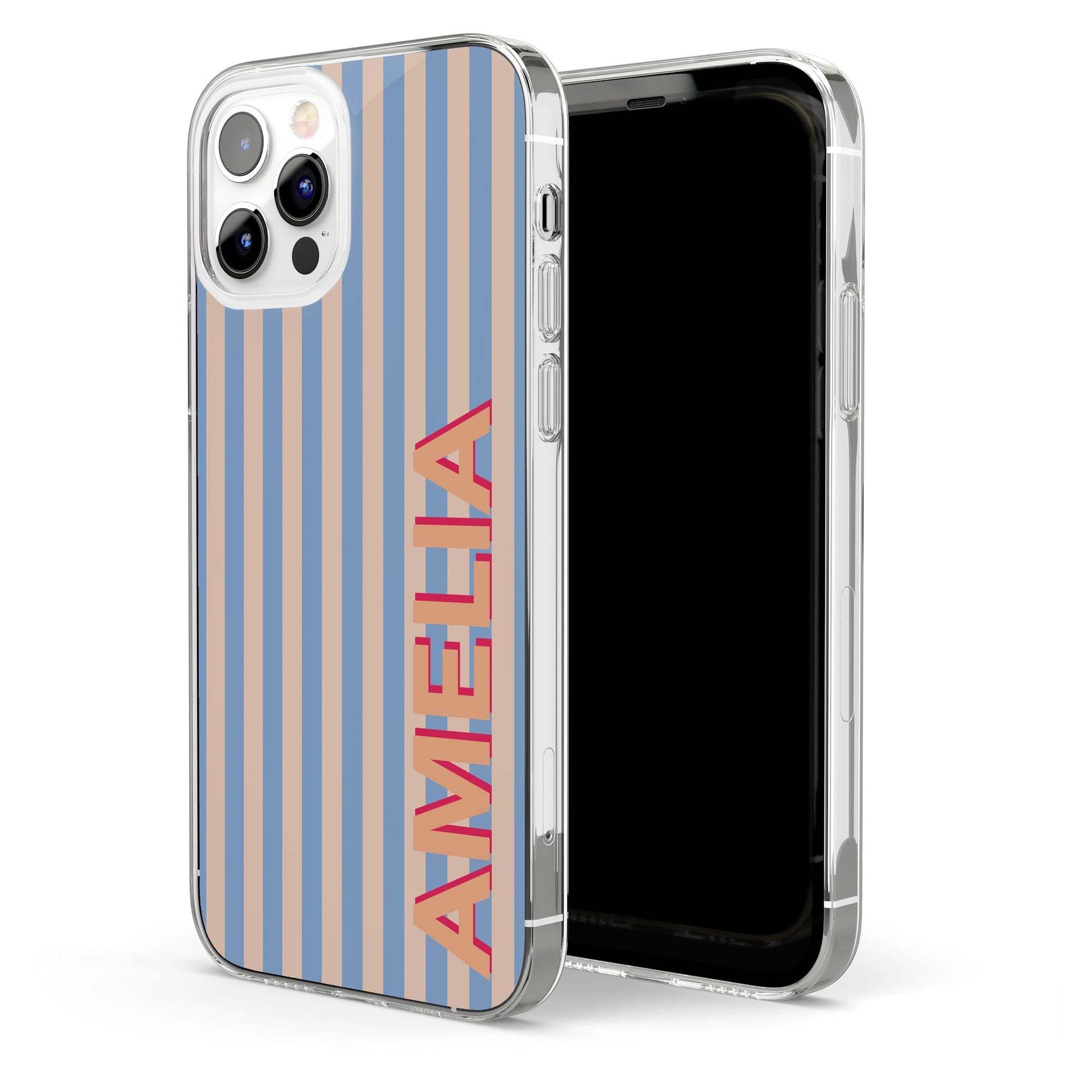 Monogram Striped - Personalized Phone Case