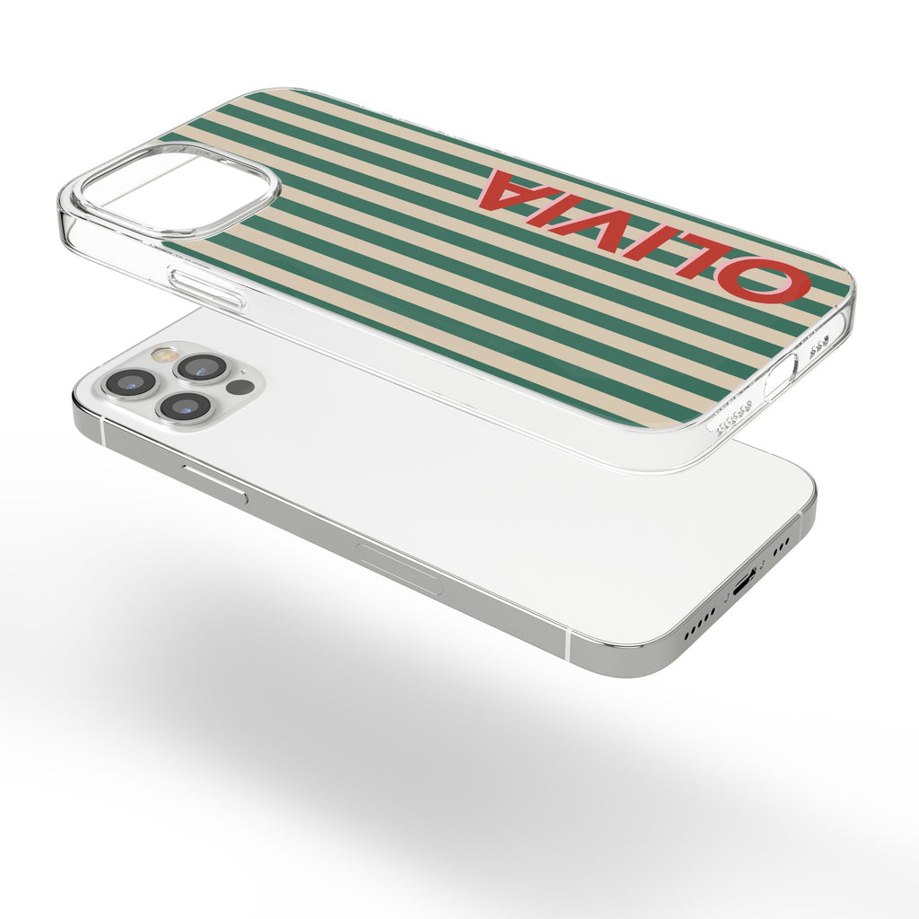 Monogram Striped - Personalized Phone Case
