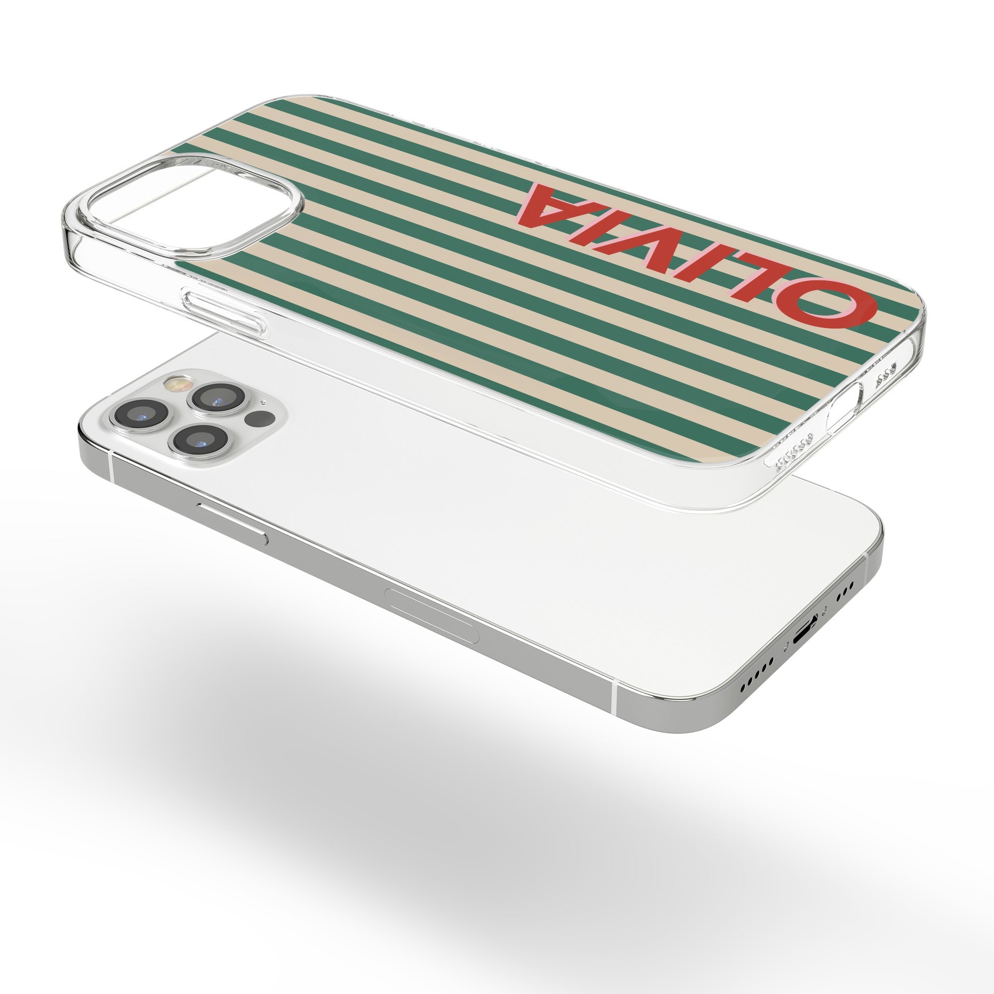 Monogram Striped - Personalized Phone Case