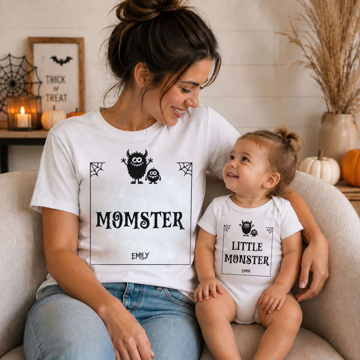 Mother And Daughter Son Matching Outfits, Baby Halloween - Personalized Shirt