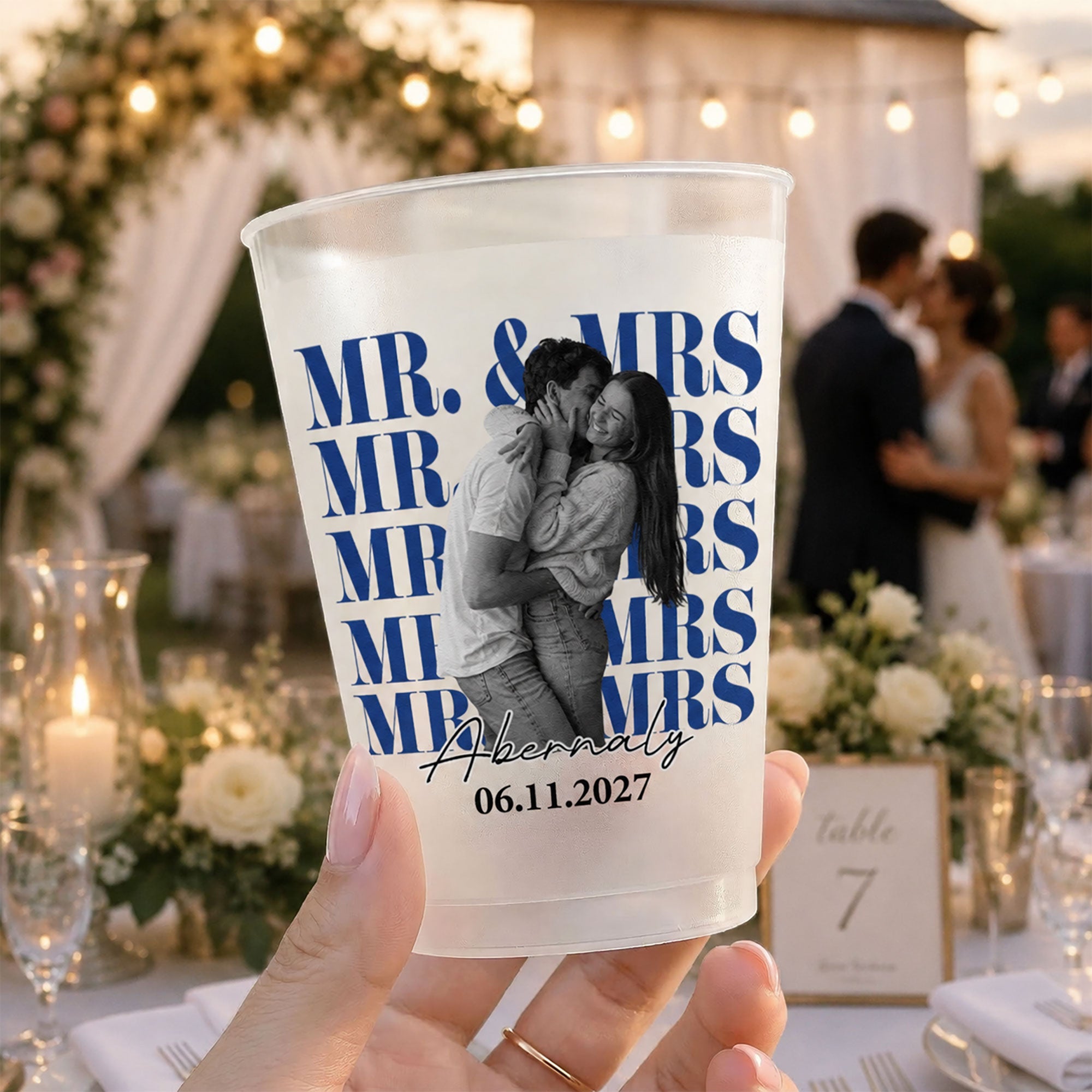 Mr. & Mrs, Wedding Cups, Frosted Cups, Wedding Toast Cups - Personalized Cups