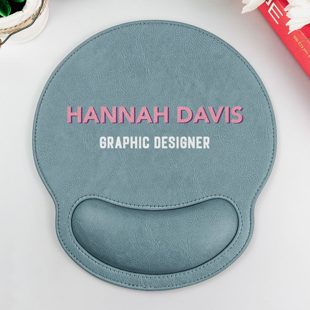 Name And Job Title Shadow Font Colorful - Personalized Mouse Pad