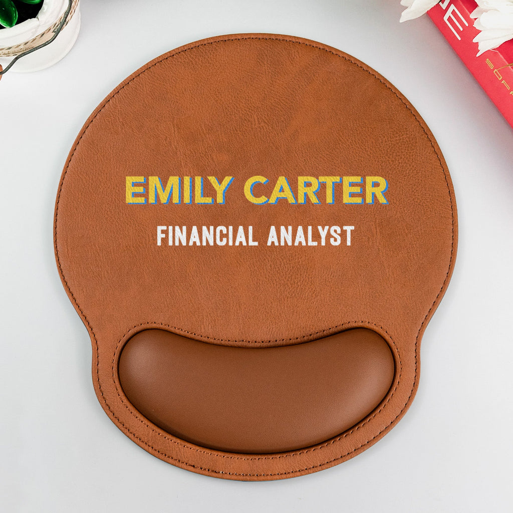 Name And Job Title Shadow Font Colorful - Personalized Mouse Pad