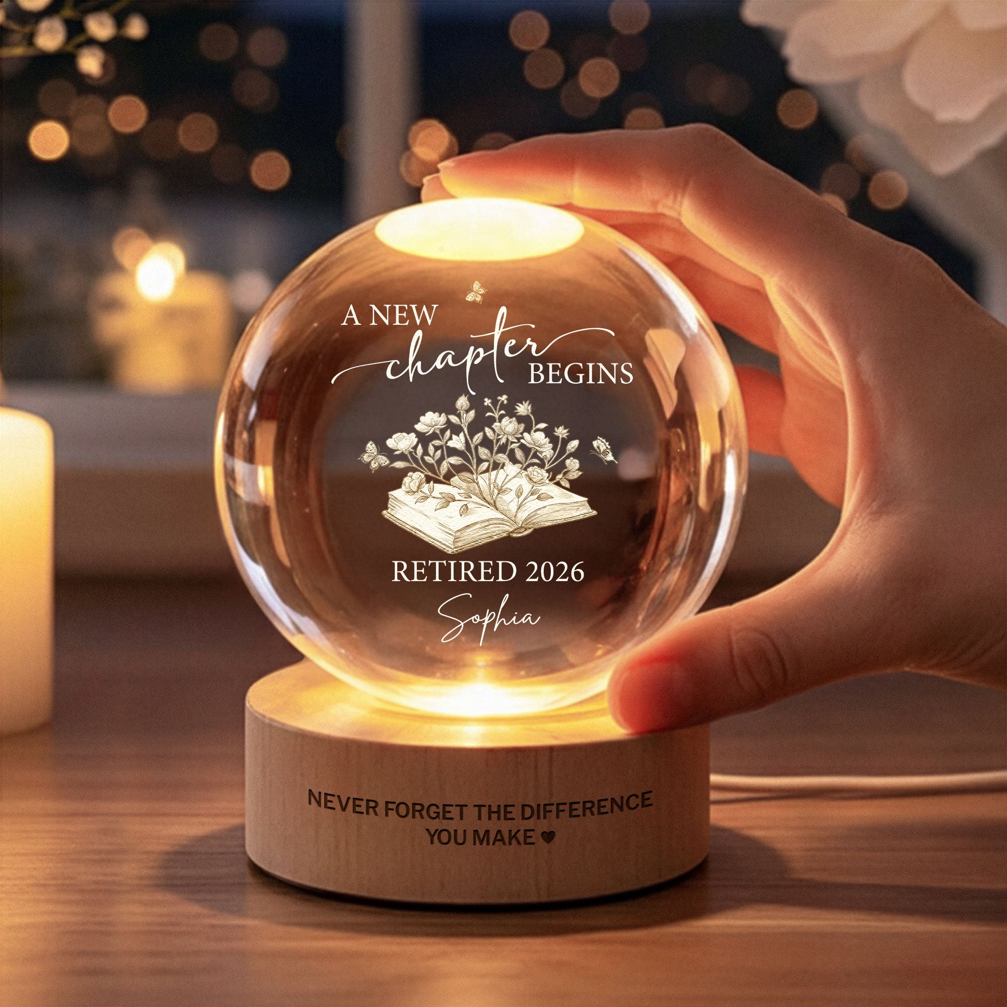 Never Forget The Difference You Make Retirement Gifts - Personalized Night Light