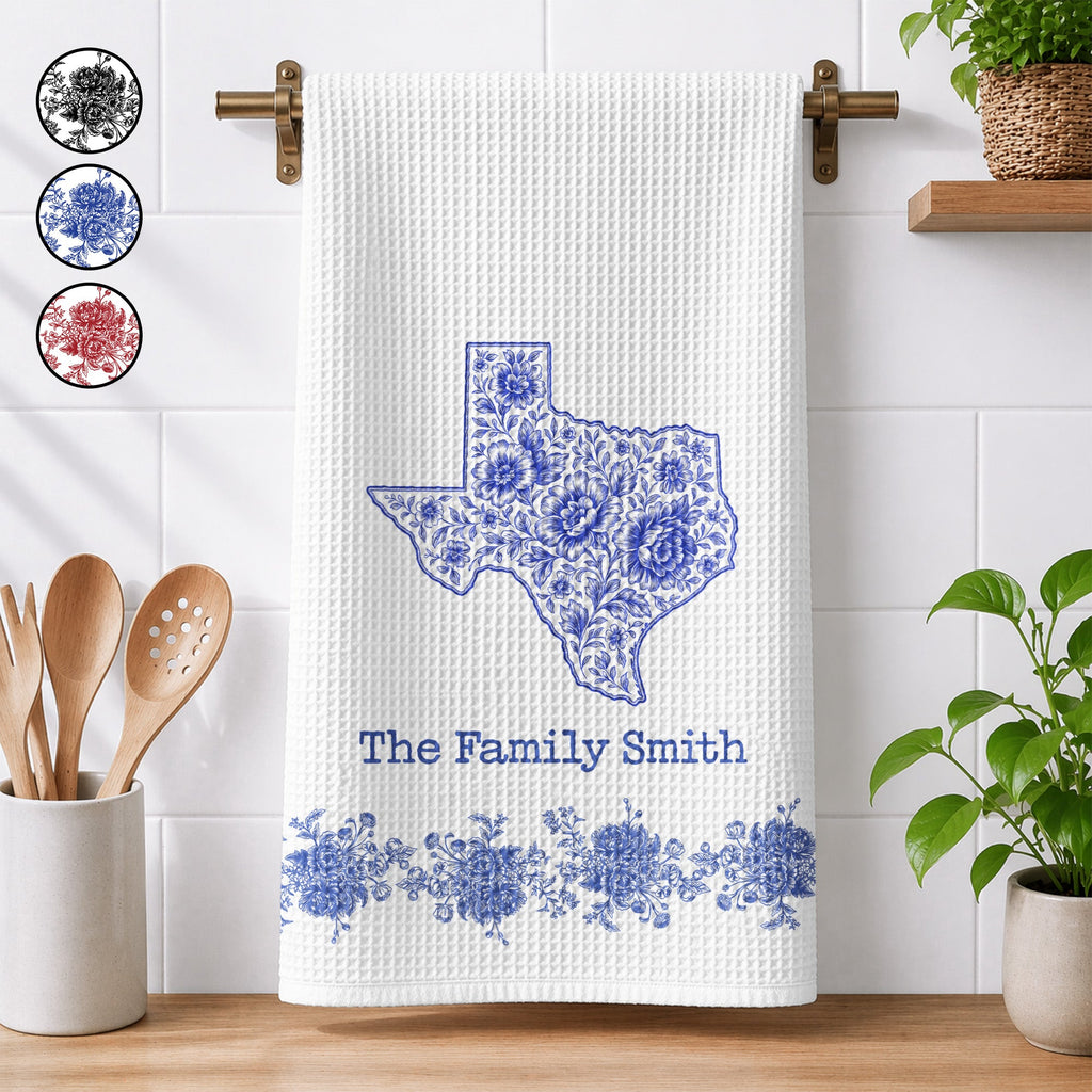 New Home Gifts US Family States - Personalized Kitchen Towel