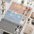 New Version Custom Pet Portrait Watecolor Striped Pattern - Personalized Desk Mat