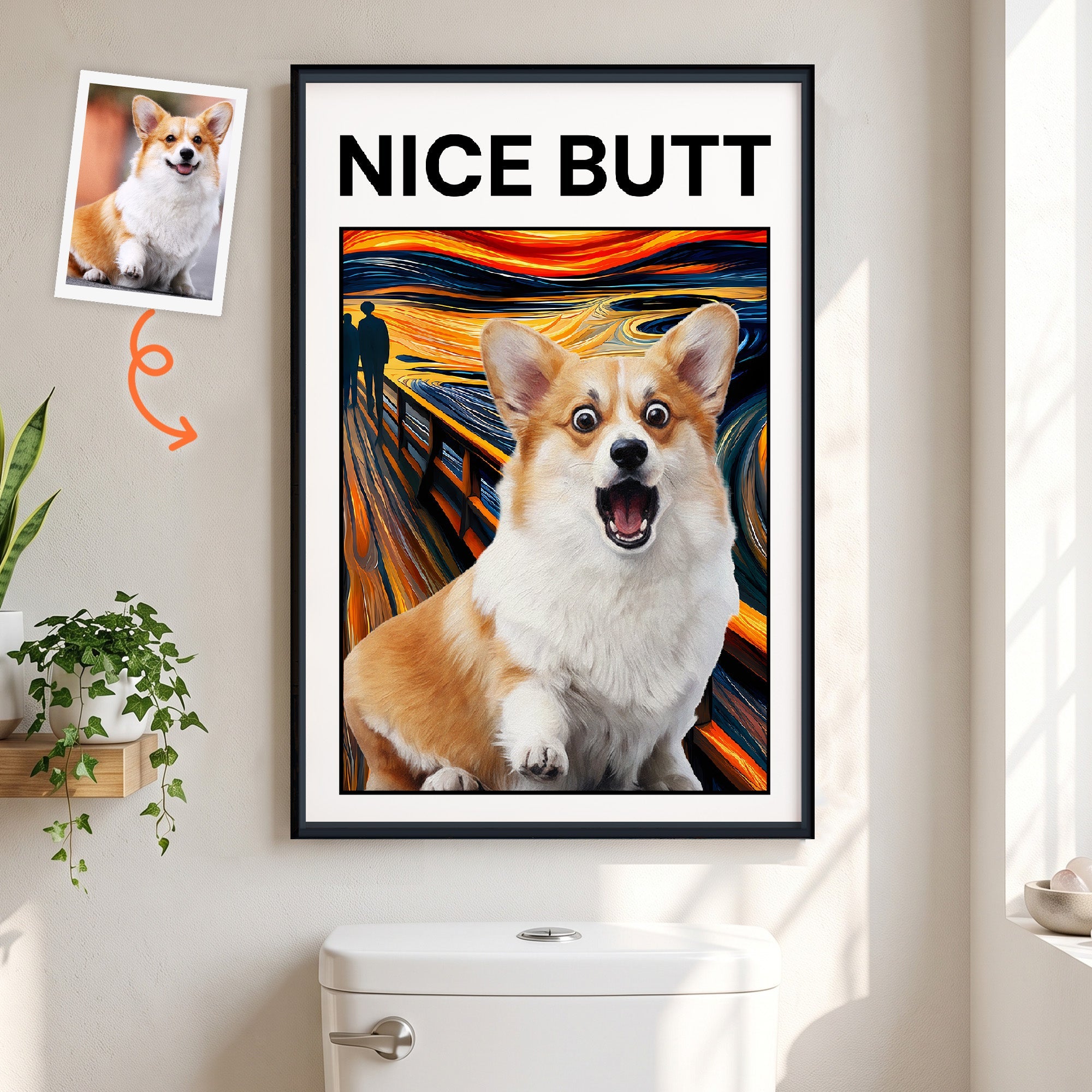 Nice Butt Custom Pet Photo Funny Scream Art - Personalized Poster