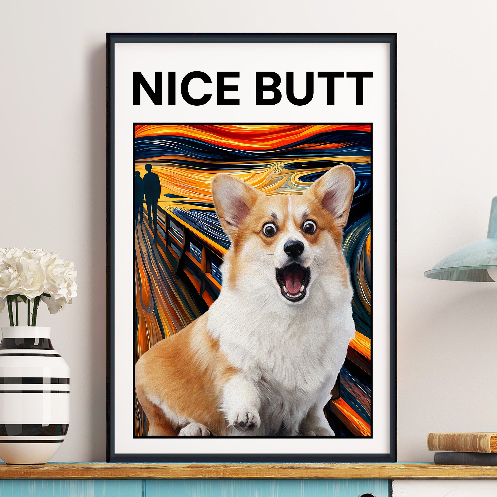 Nice Butt Custom Pet Photo Funny Scream Art - Personalized Poster