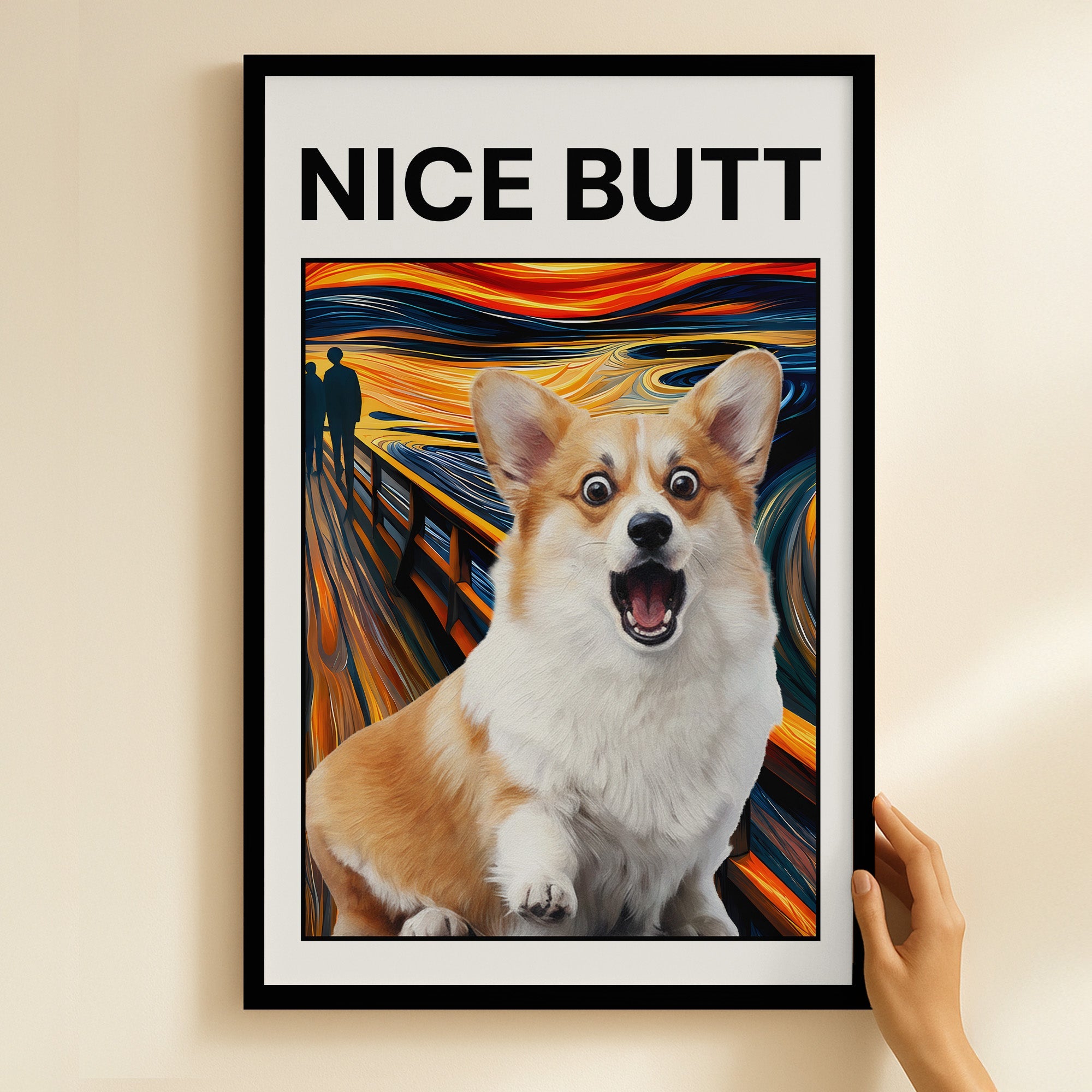 Nice Butt Custom Pet Photo Funny Scream Art - Personalized Poster