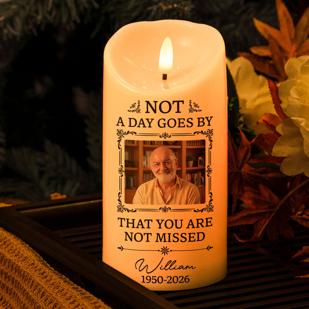 Not A Day Goes By That You Are Not Missed - Personalized Candles