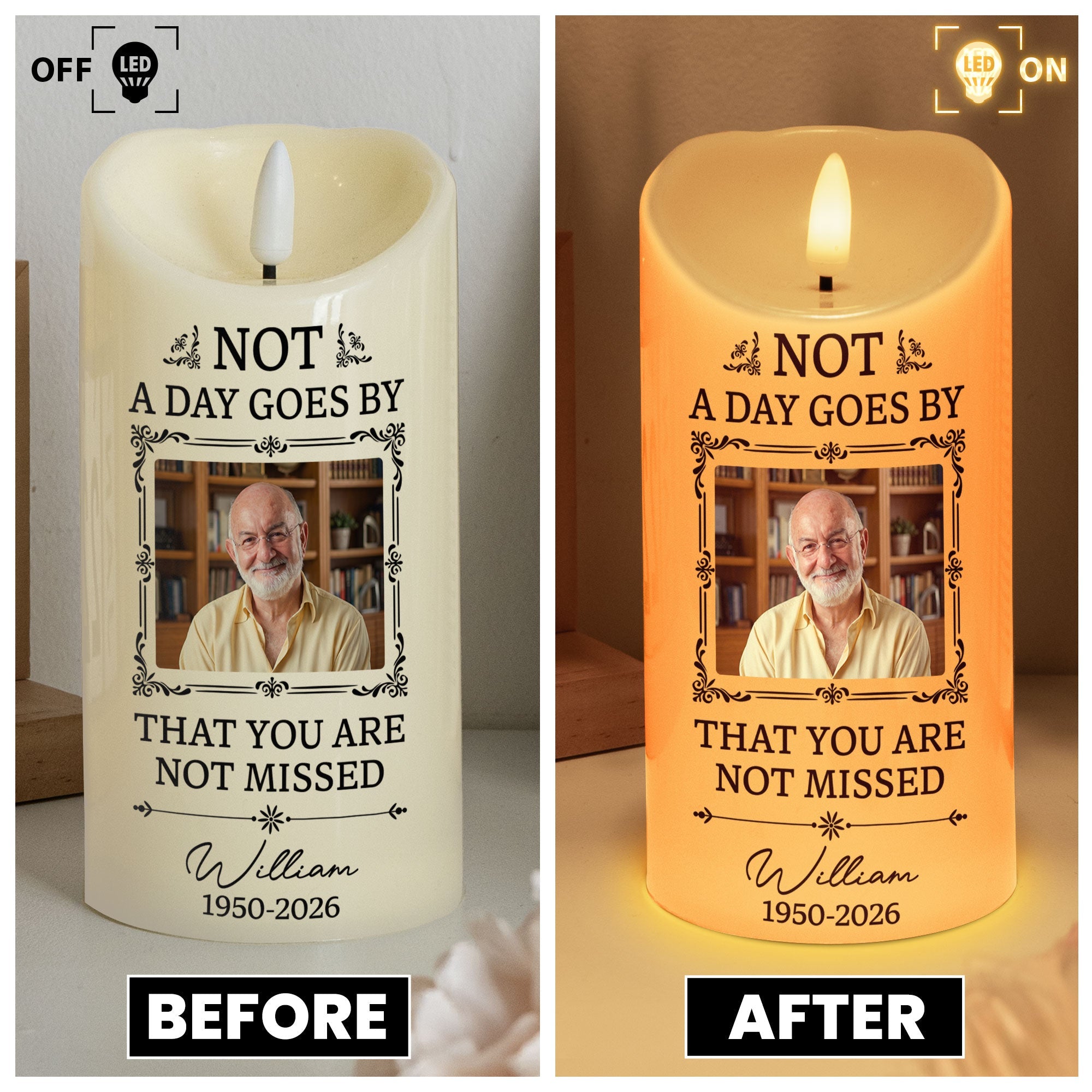 Not A Day Goes By That You Are Not Missed - Personalized Candles
