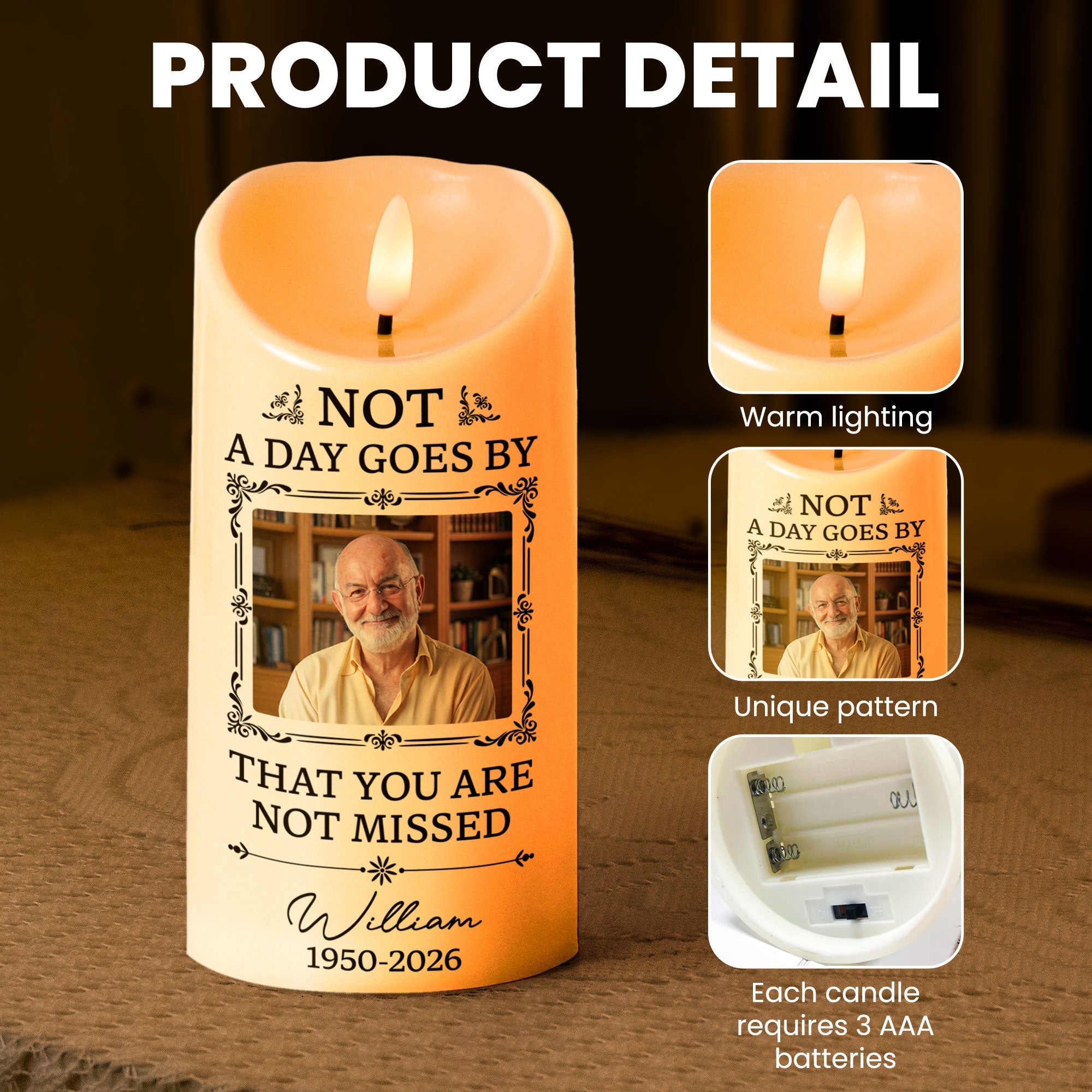 Not A Day Goes By That You Are Not Missed - Personalized Candles