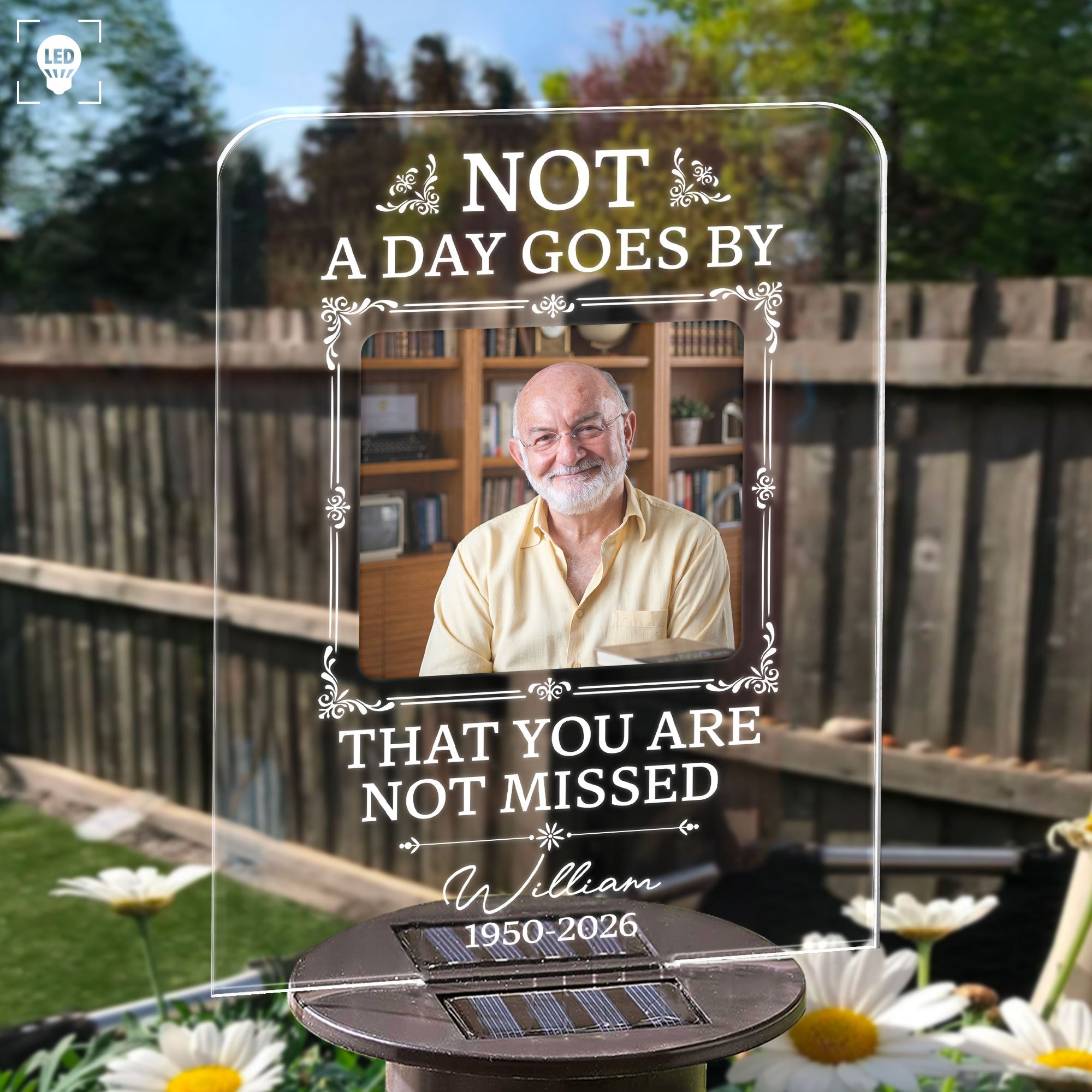 Not A Day Goes By That You Are Not Missed Sympathy Gift - Personalized Solar Garden Light