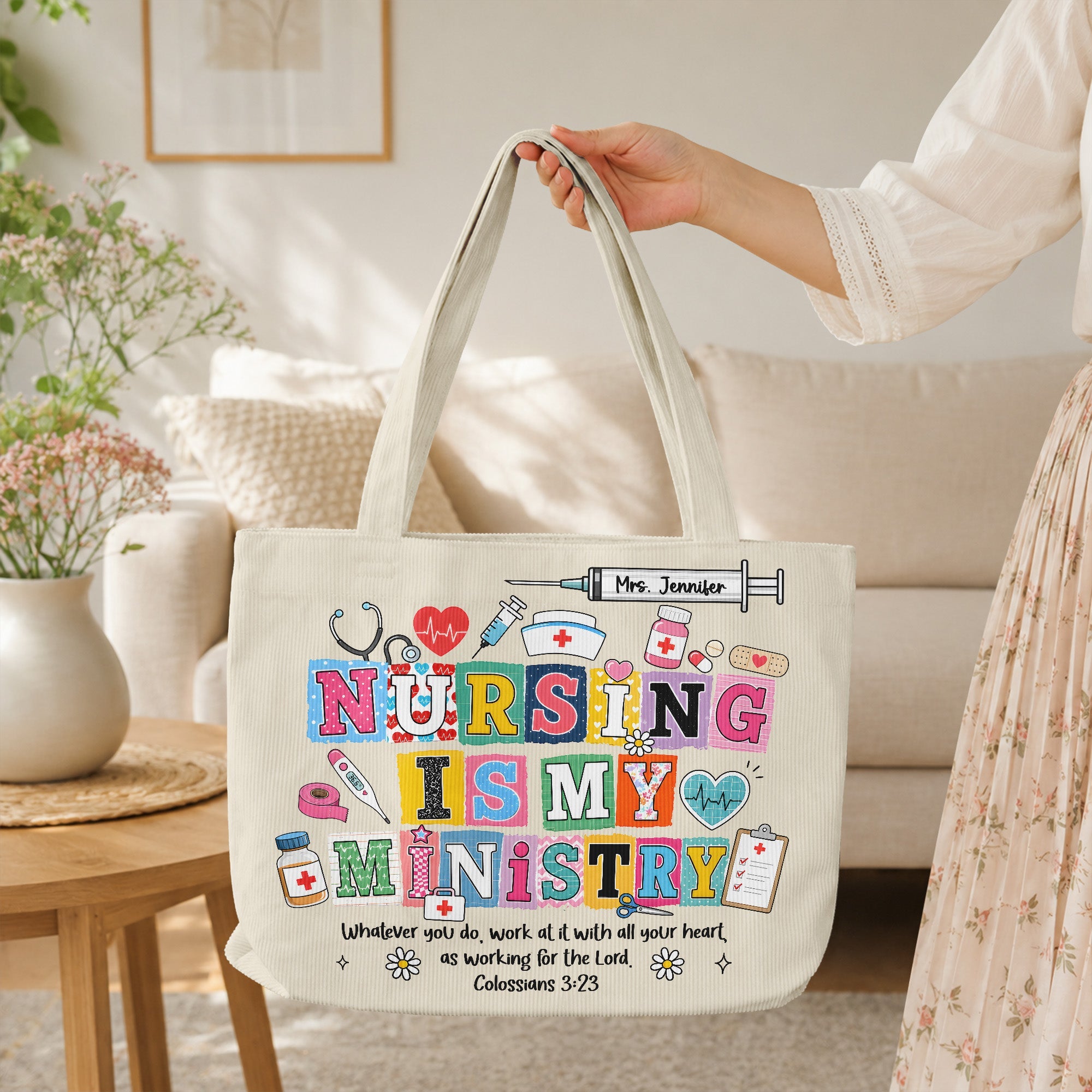 Nursing Is My Ministry - Personalized Tote Bag