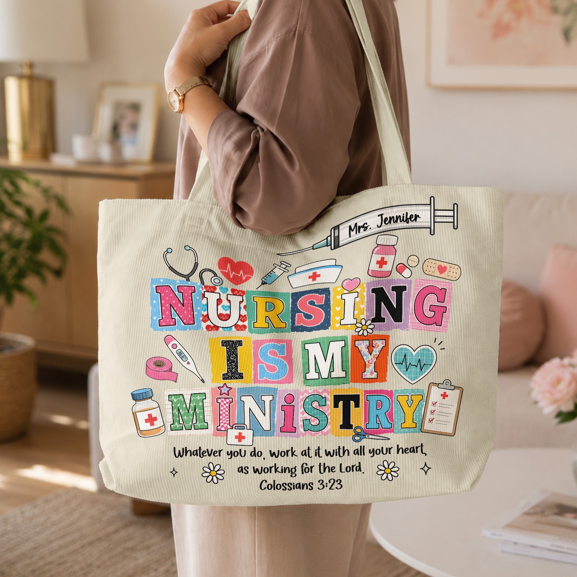 Nursing Is My Ministry - Personalized Tote Bag