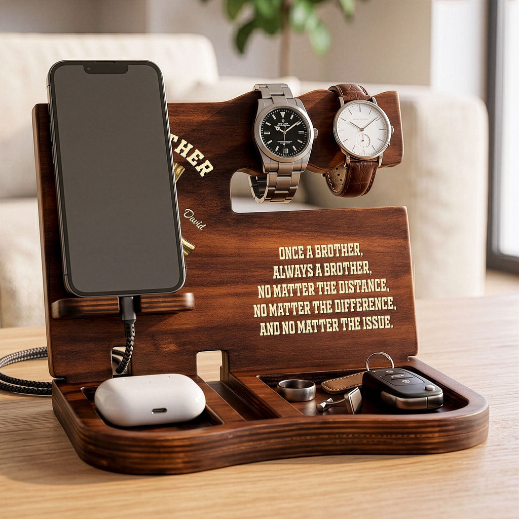 Once A Brother, Always A Brother, No Matter The Distance - Personalized Desk Organizer