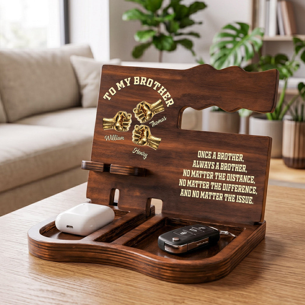 Once A Brother, Always A Brother, No Matter The Distance - Personalized Desk Organizer